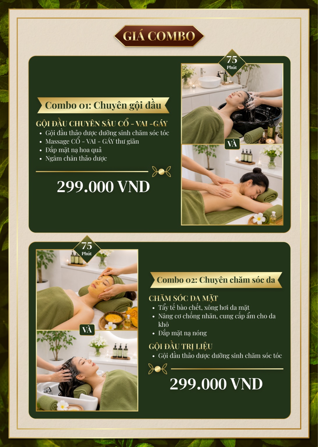 Bảng giá Combo Dabee Spa